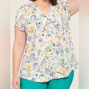 Lane Bryant Cap Sleeve Dolman V-Neck Matte Jersey Top